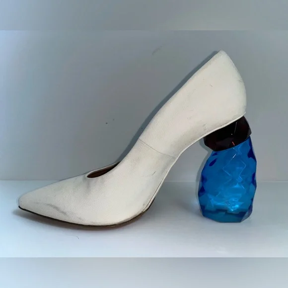 !!!SUPER RARE!!! Amazing Dries Van Noten pumps with blue acrylic heel sz9 - Picture 7 of 13